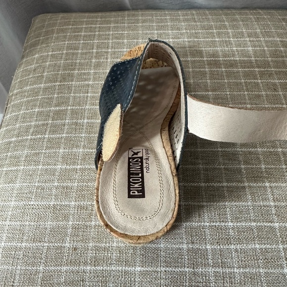 PIKOLINOS BALI LASER CUT WEDGES BLUE - Picture 7 of 13